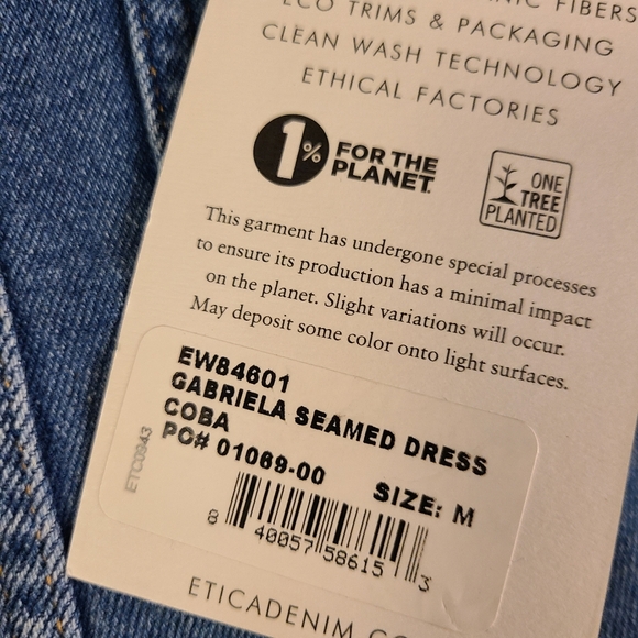 ETICA X Anthro Size Medium Gabriela Seamed Coba Blue Denim Fitted Mini Dress NWT - Picture 9 of 13